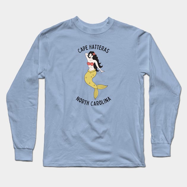 Cape Hatteras North Carolina Mermaid Long Sleeve T-Shirt by carolinafound